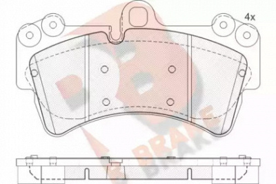 R BRAKE rb1595 -  Комплект тормозных колодок, дисковый тормоз